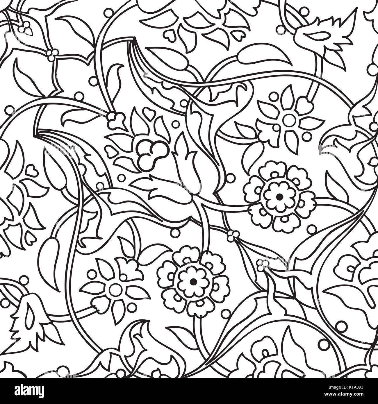 Stilisierten Blumen orientalische Tapete Retro nahtlose Zusammenfassung zurück Stockfoto