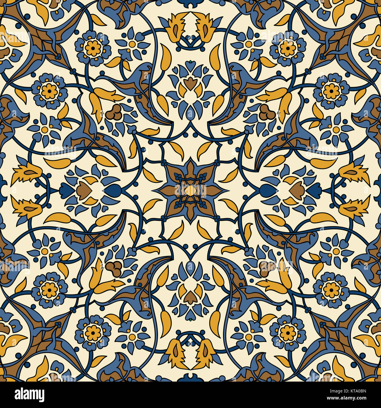 Stilisierten Blumen orientalische Tapete Retro nahtlose Zusammenfassung zurück Stockfoto