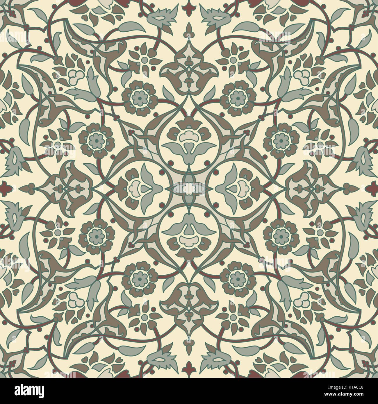 Stilisierten Blumen orientalische Tapete Retro nahtlose Zusammenfassung zurück Stockfoto