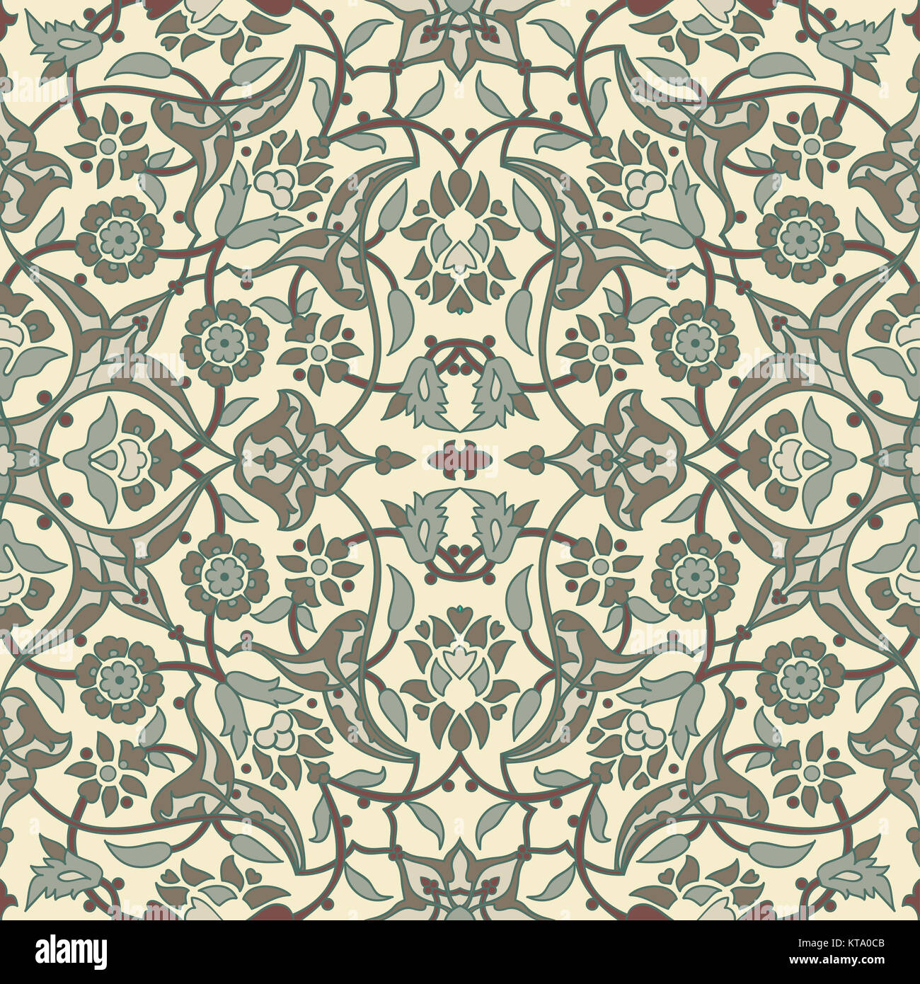 Stilisierten Blumen orientalische Tapete Retro nahtlose Zusammenfassung zurück Stockfoto