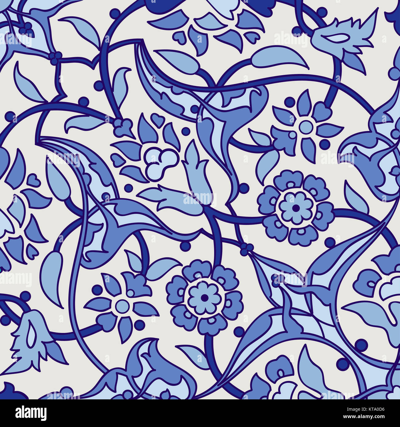 Stilisierten Blumen orientalische Tapete Retro nahtlose Zusammenfassung zurück Stockfoto