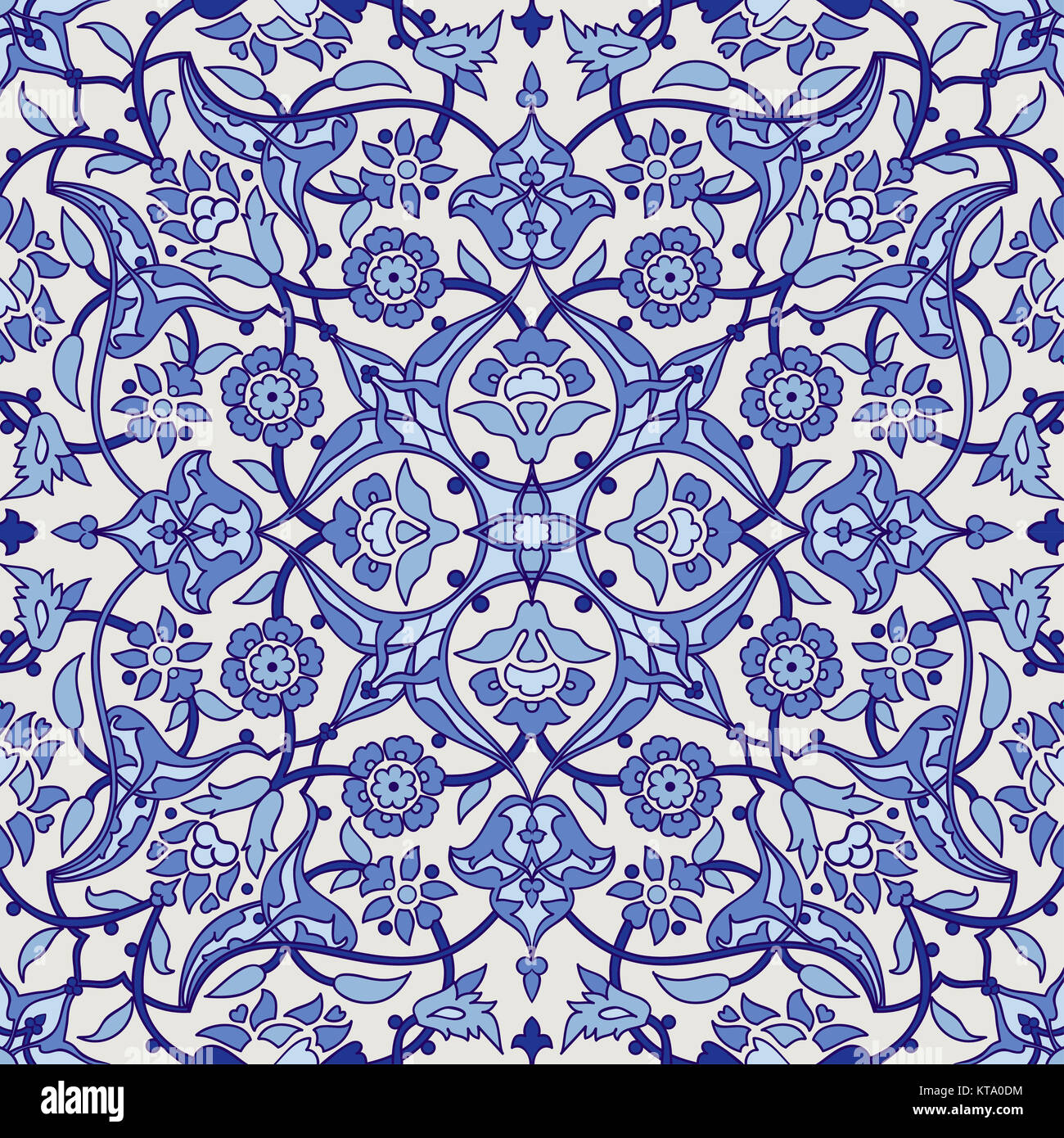 Stilisierten Blumen orientalische Tapete Retro nahtlose Zusammenfassung zurück Stockfoto