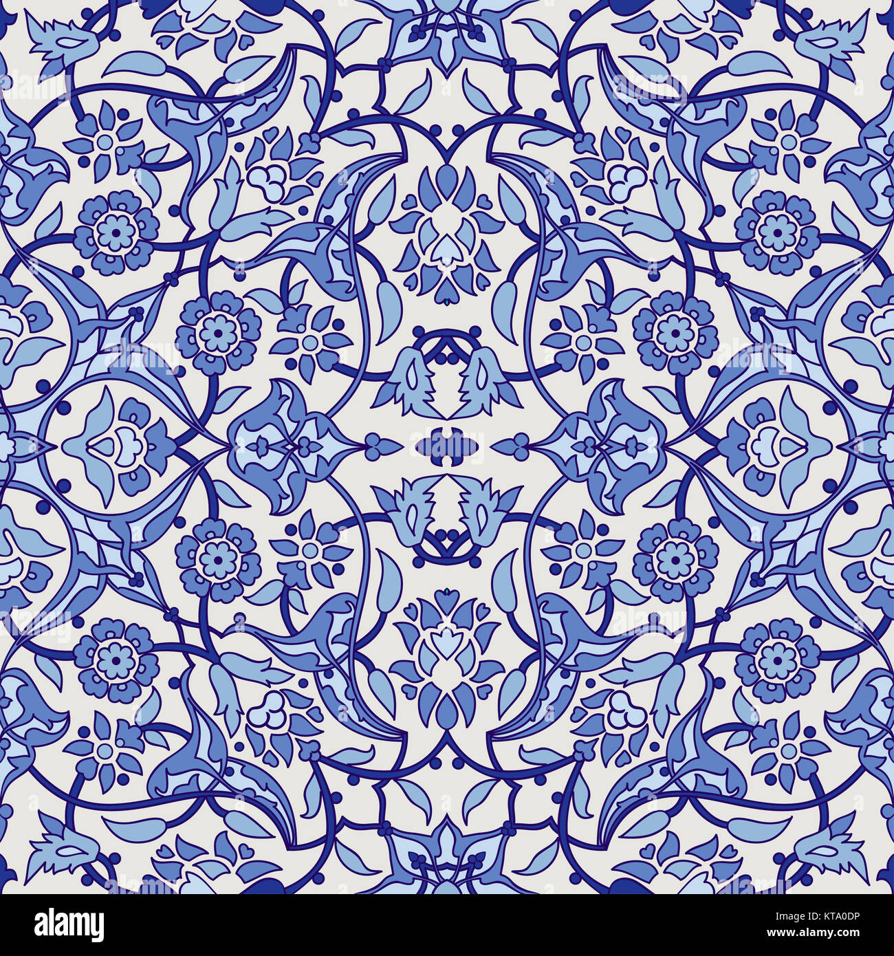 Stilisierten Blumen orientalische Tapete Retro nahtlose Zusammenfassung zurück Stockfoto