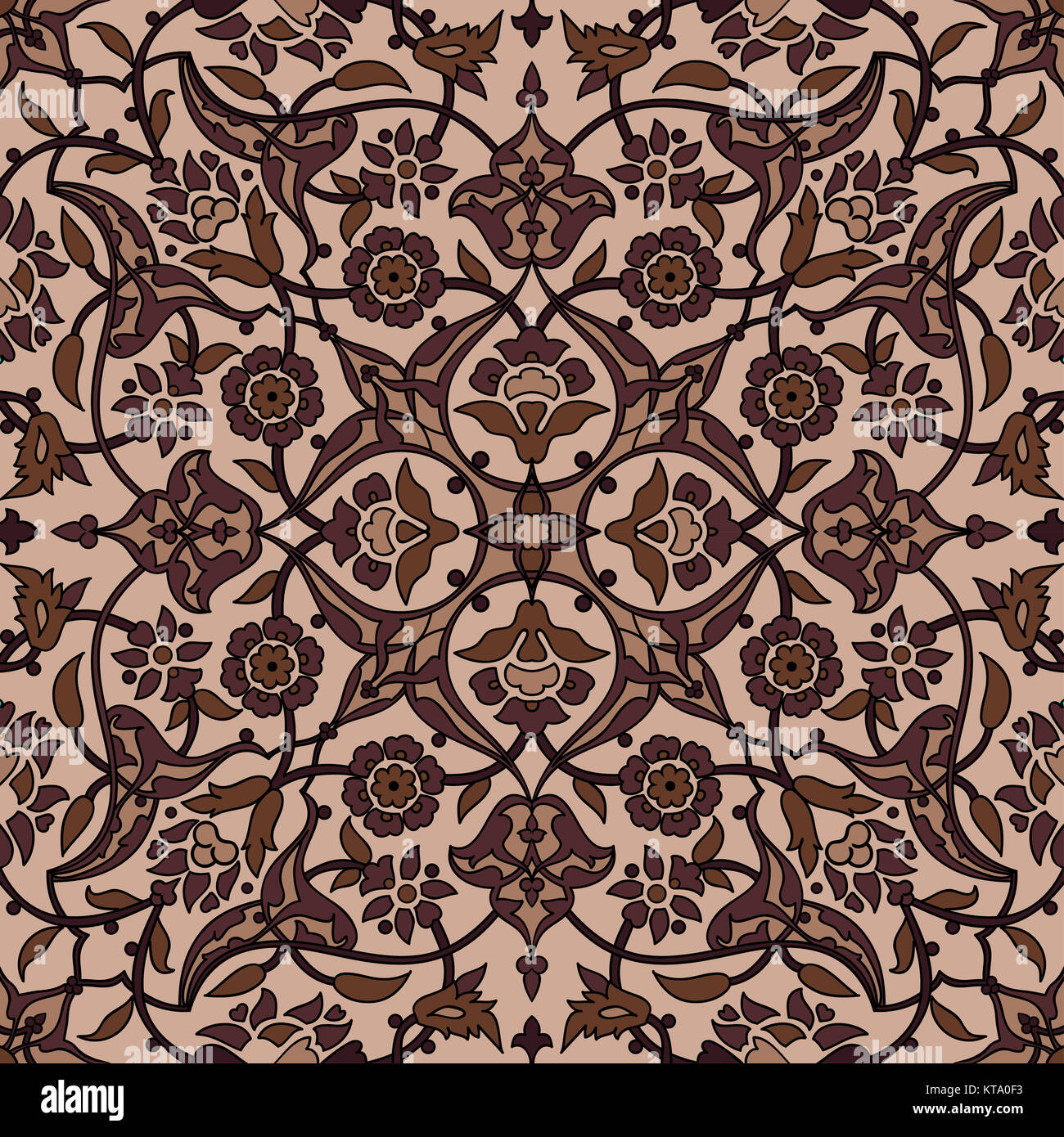 Stilisierten Blumen orientalische Tapete Retro nahtlose Zusammenfassung zurück Stockfoto