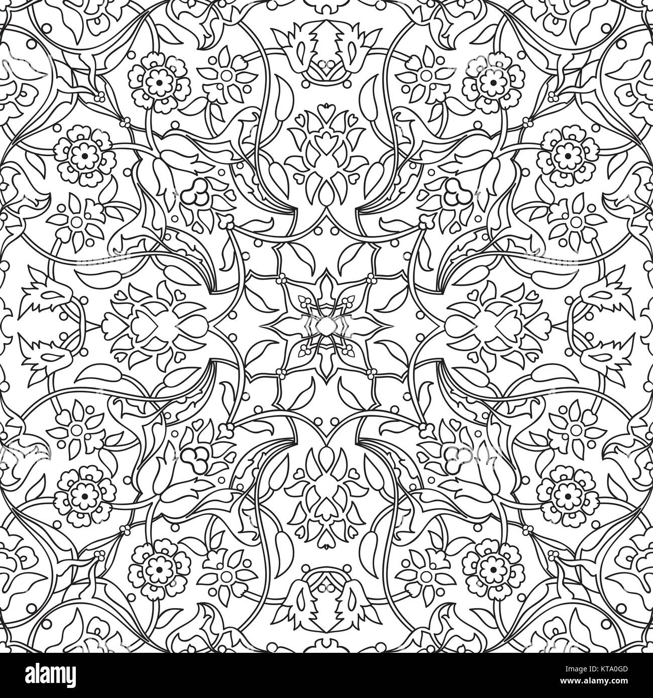 Stilisierten Blumen orientalische Doodle wallpaper Nahtlose abstrakte Bac Stockfoto