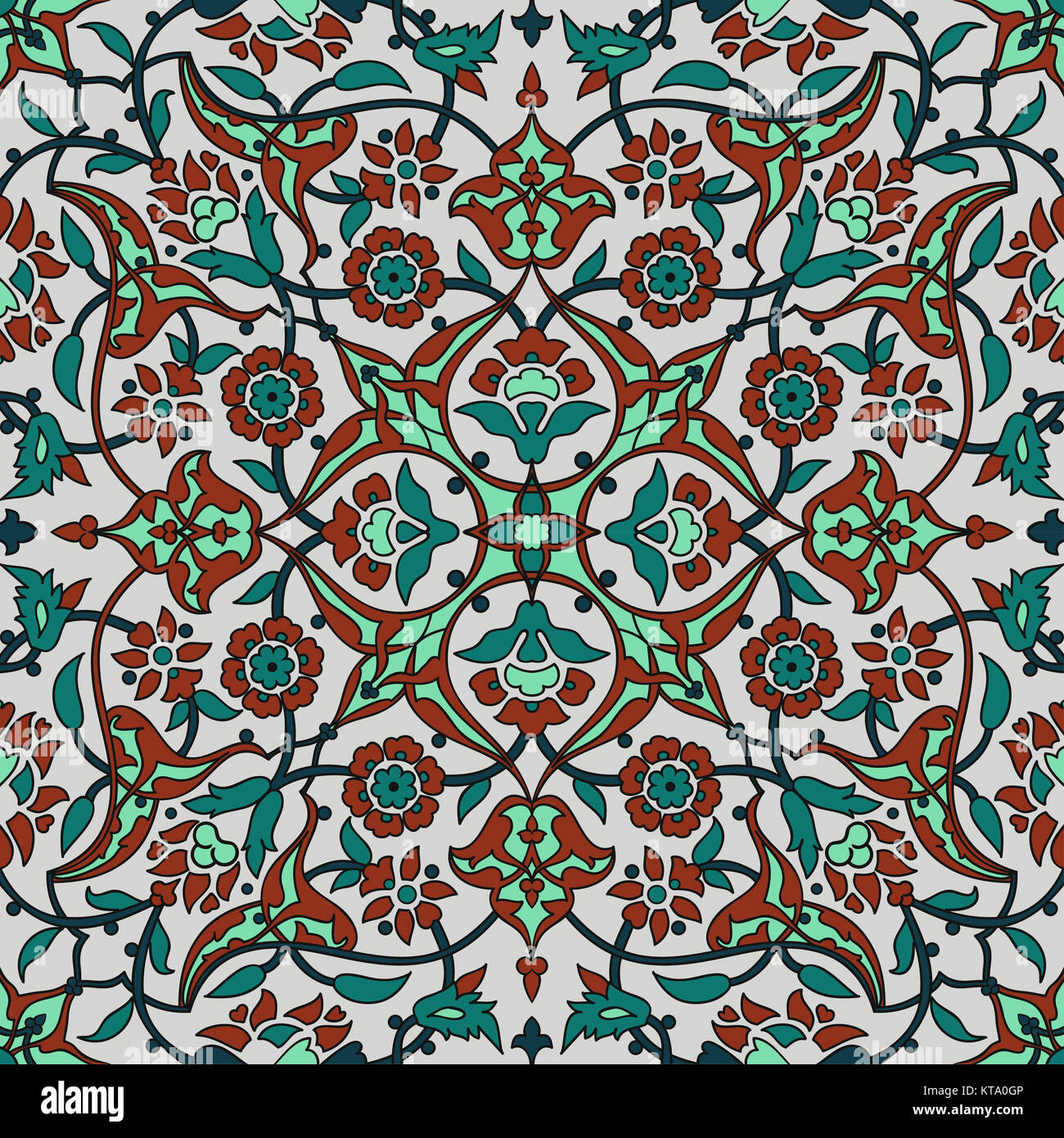 Stilisierten Blumen orientalische Tapete Retro nahtlose Zusammenfassung zurück Stockfoto