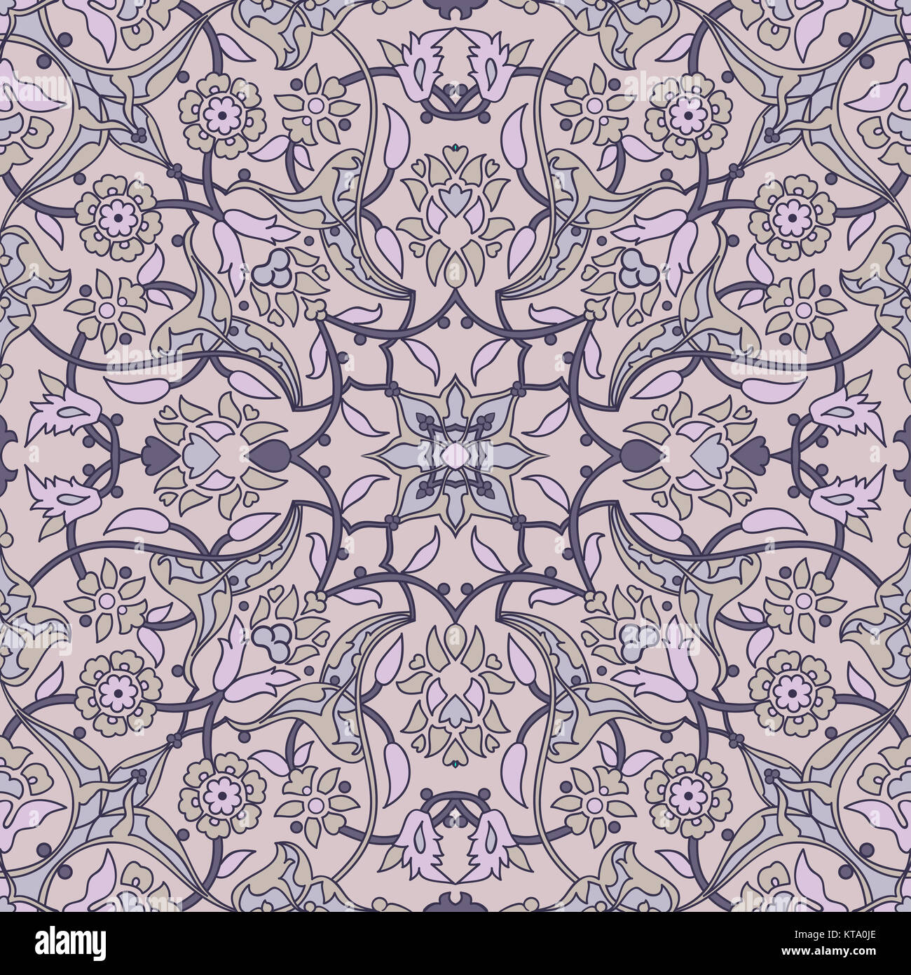 Stilisierten Blumen orientalische Tapete Retro nahtlose Zusammenfassung zurück Stockfoto