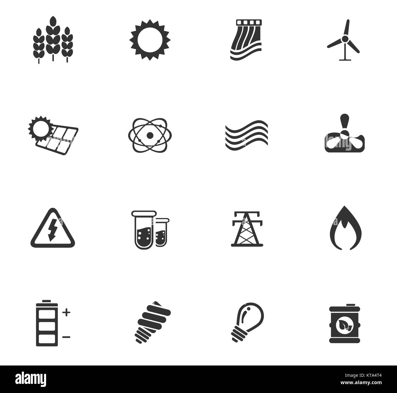 Energiewirtschaft Symbole Stockfoto