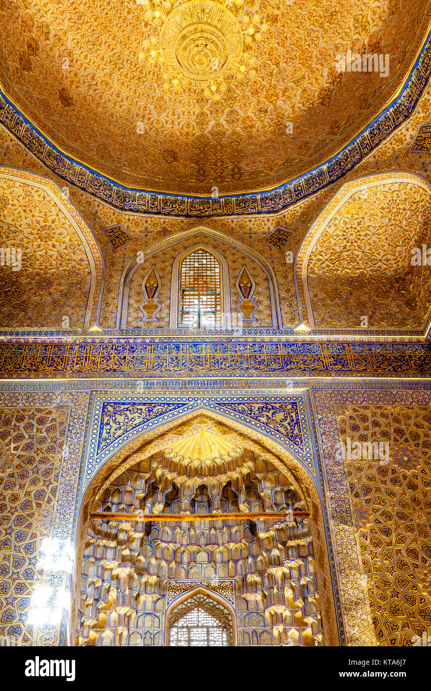 Der Innenraum des Amir Temur Mausoleum, Samarkand, Usbekistan Stockfoto