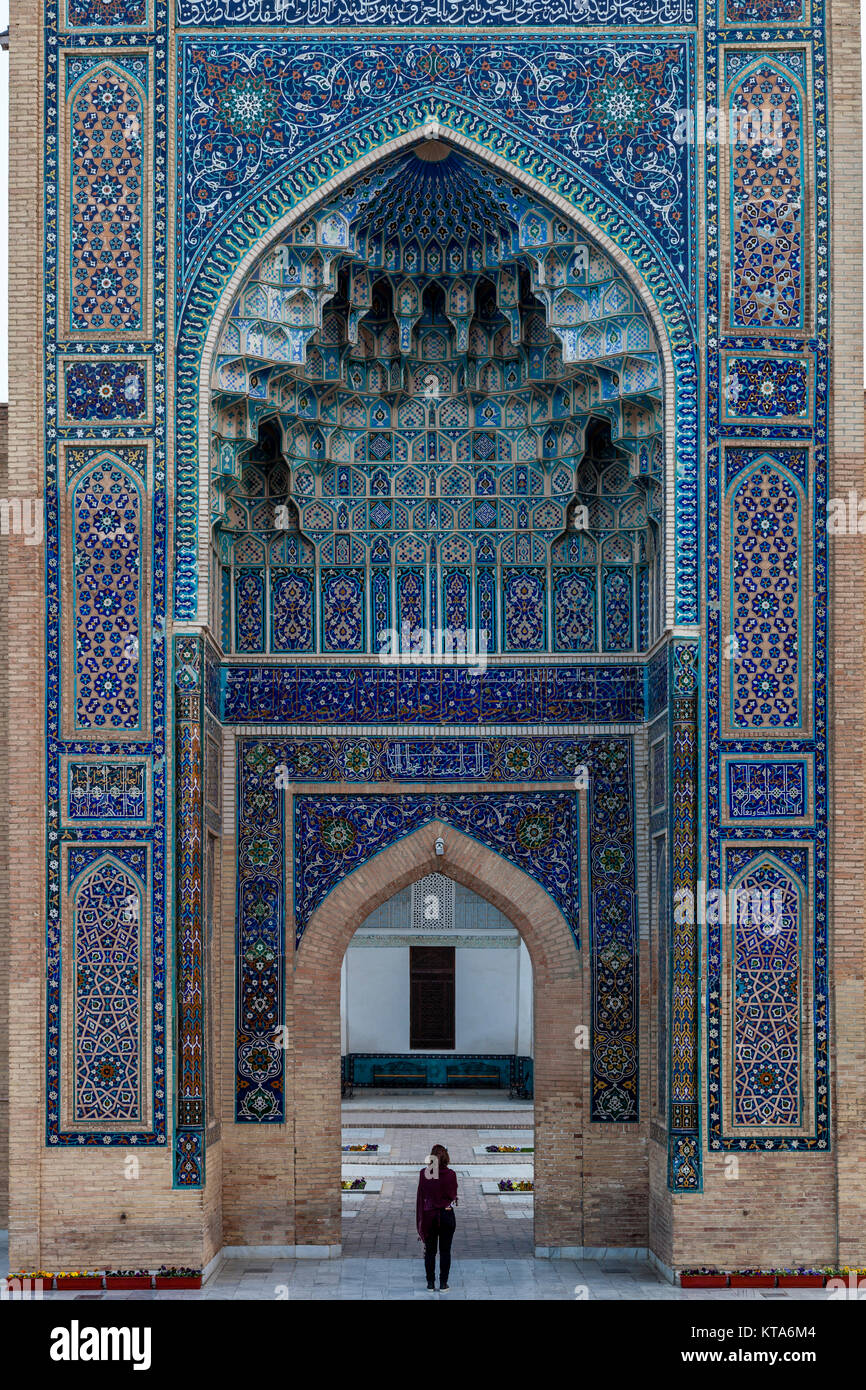 Der Eingang zum Amir Temur Mausoleum, Samarkand, Usbekistan Stockfoto