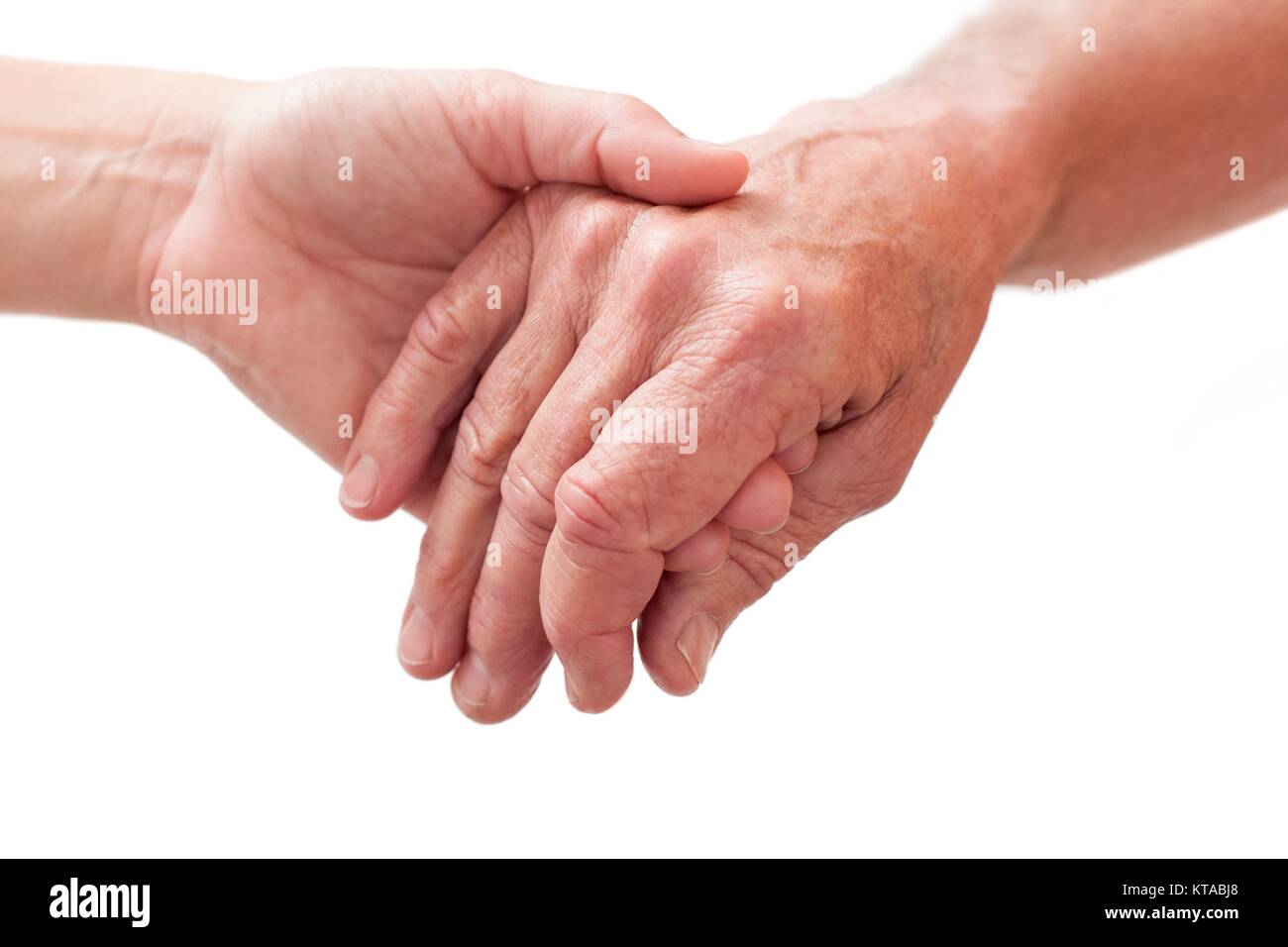 Person des anderen Hand, aus der Nähe. Stockfoto