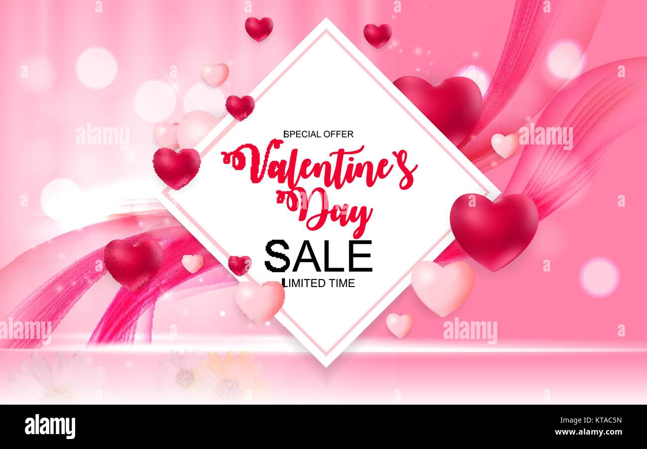 Valentines Tag Sale, Discount Card. Stock Vektor