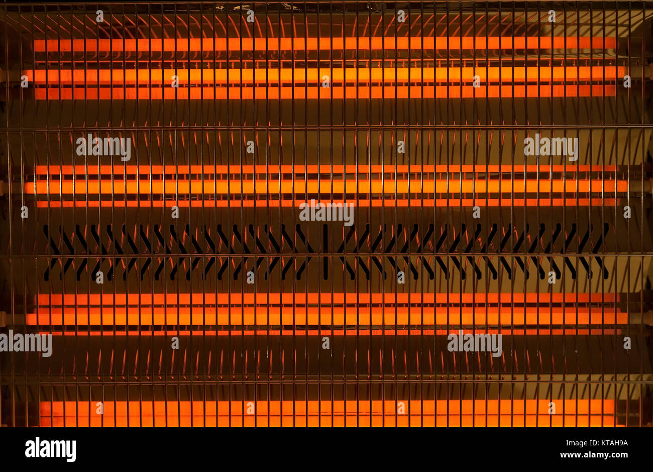 Elektrische Heizung. In der Nähe von Infrarot Lampe Stockfoto