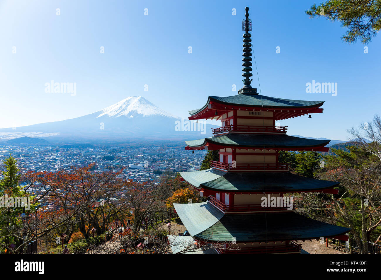 Chureito Pagode und Berg Fuji Stockfoto