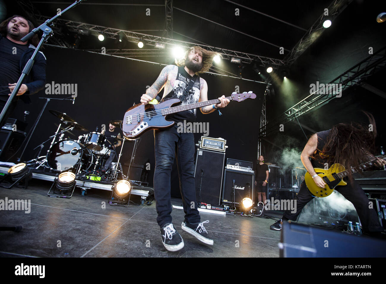 Die amerikanische Metalcore-Band Norma Jean führt ein Live Konzert in der dänischen Heavy Metal Festival Copenhell 2016 in Kopenhagen. Hier Bassist John finnegan ist live auf der Bühne gesehen. Dänemark, 23/06 2016. Stockfoto