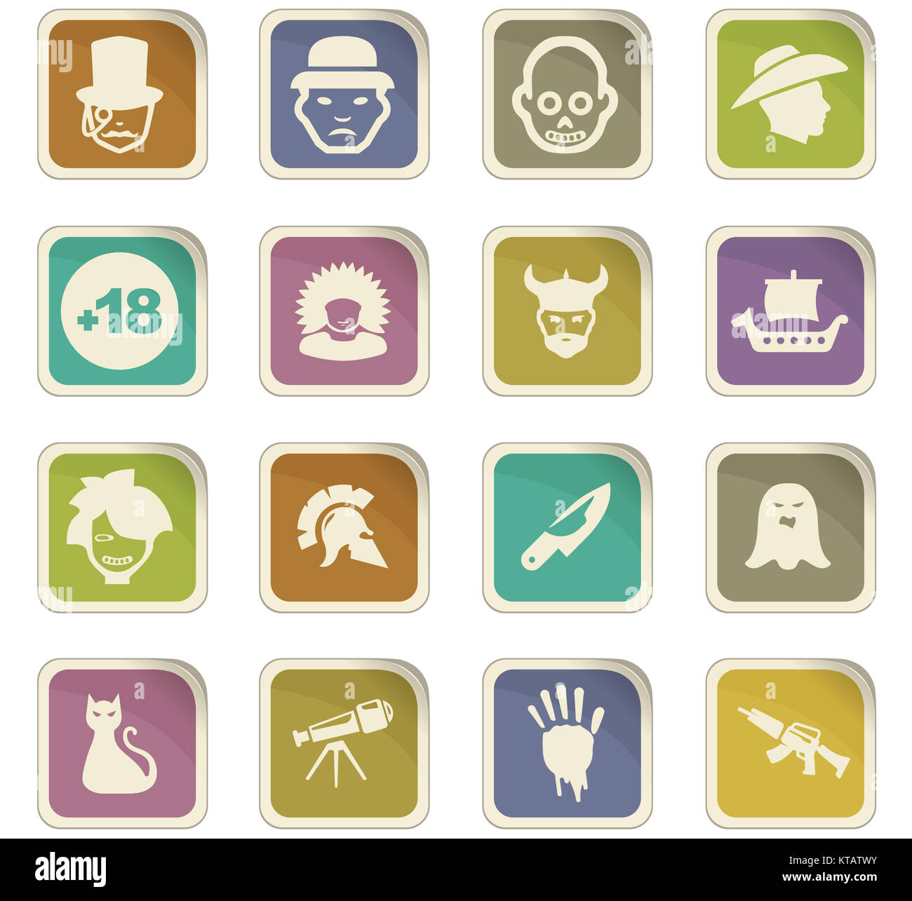 Genres Kino Symbole gesetzt Stockfoto