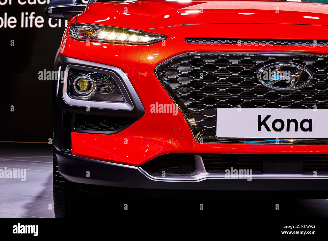 Frankfurt, Deutschland - 12. September 2017: 2018 Hyundai Kona präsentiert auf der 67. Internationalen Automobil-Ausstellung (IAA) in der Messe Frankfurt Stockfoto