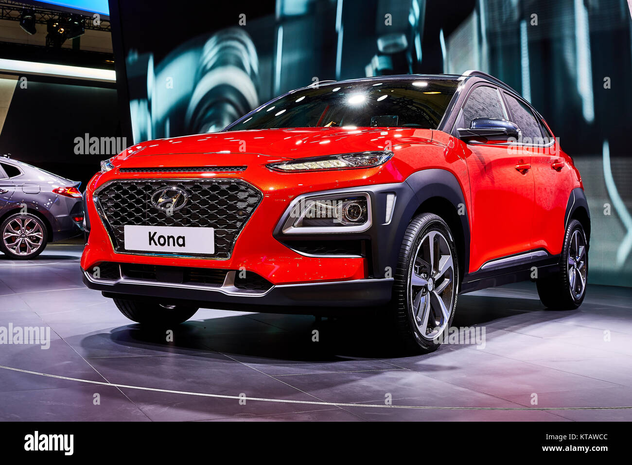 Frankfurt, Deutschland - 12. September 2017: 2018 Hyundai Kona präsentiert auf der 67. Internationalen Automobil-Ausstellung (IAA) in der Messe Frankfurt Stockfoto