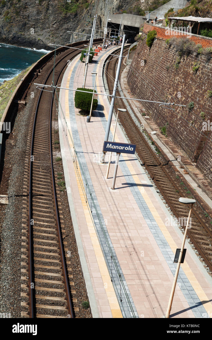 Bahnhof von Manarola, Cinque Terre Stockfoto