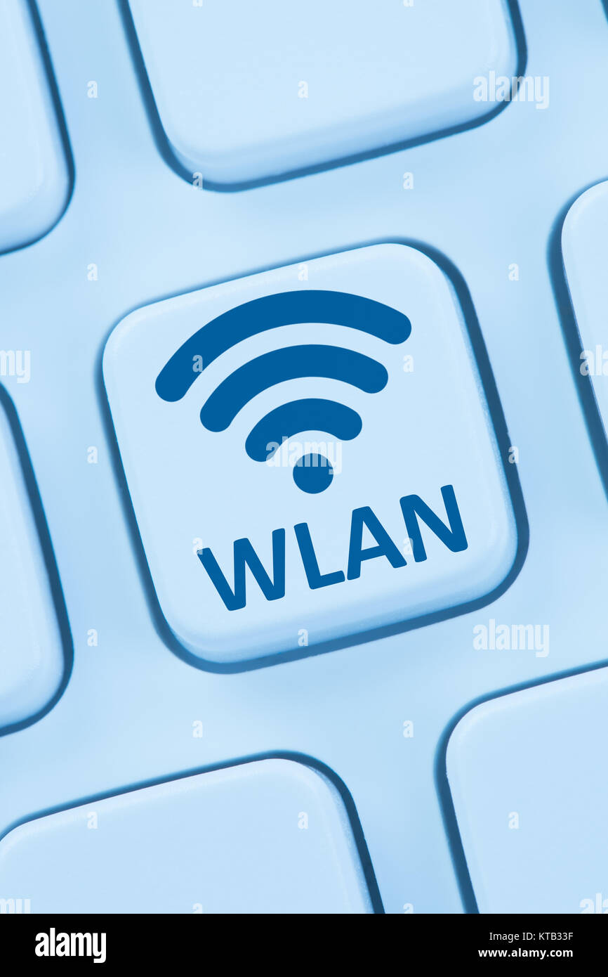W-LAN oder WLAN Hotspot Verbindung online Internet Computer Tastatur Stockfoto W-LAN oder WLAN Hotspot Verbindung online Internet Computer Tastatur Stockfoto