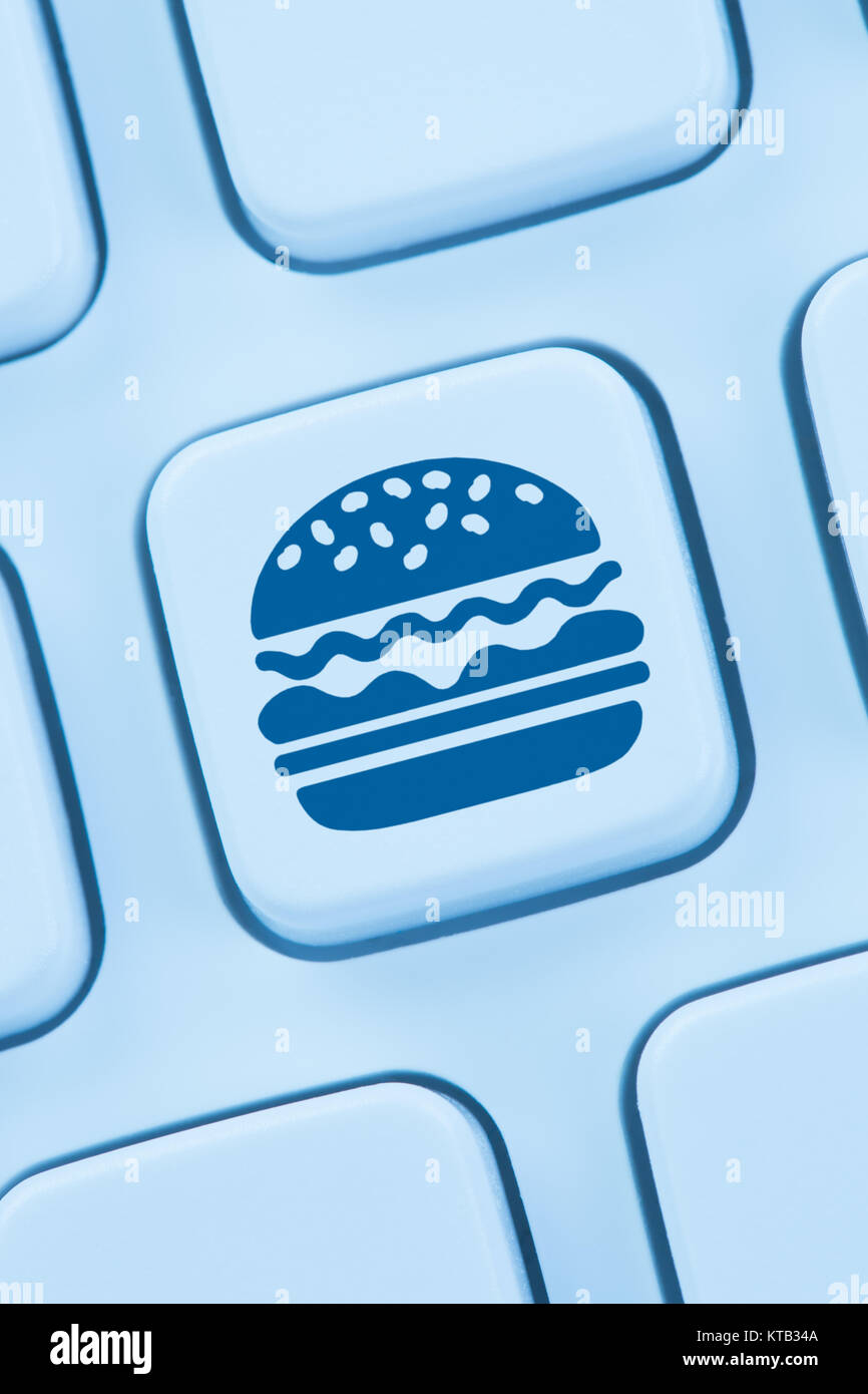 Hamburger Cheeseburger fast food Supply online bestellen Essen Stockfoto