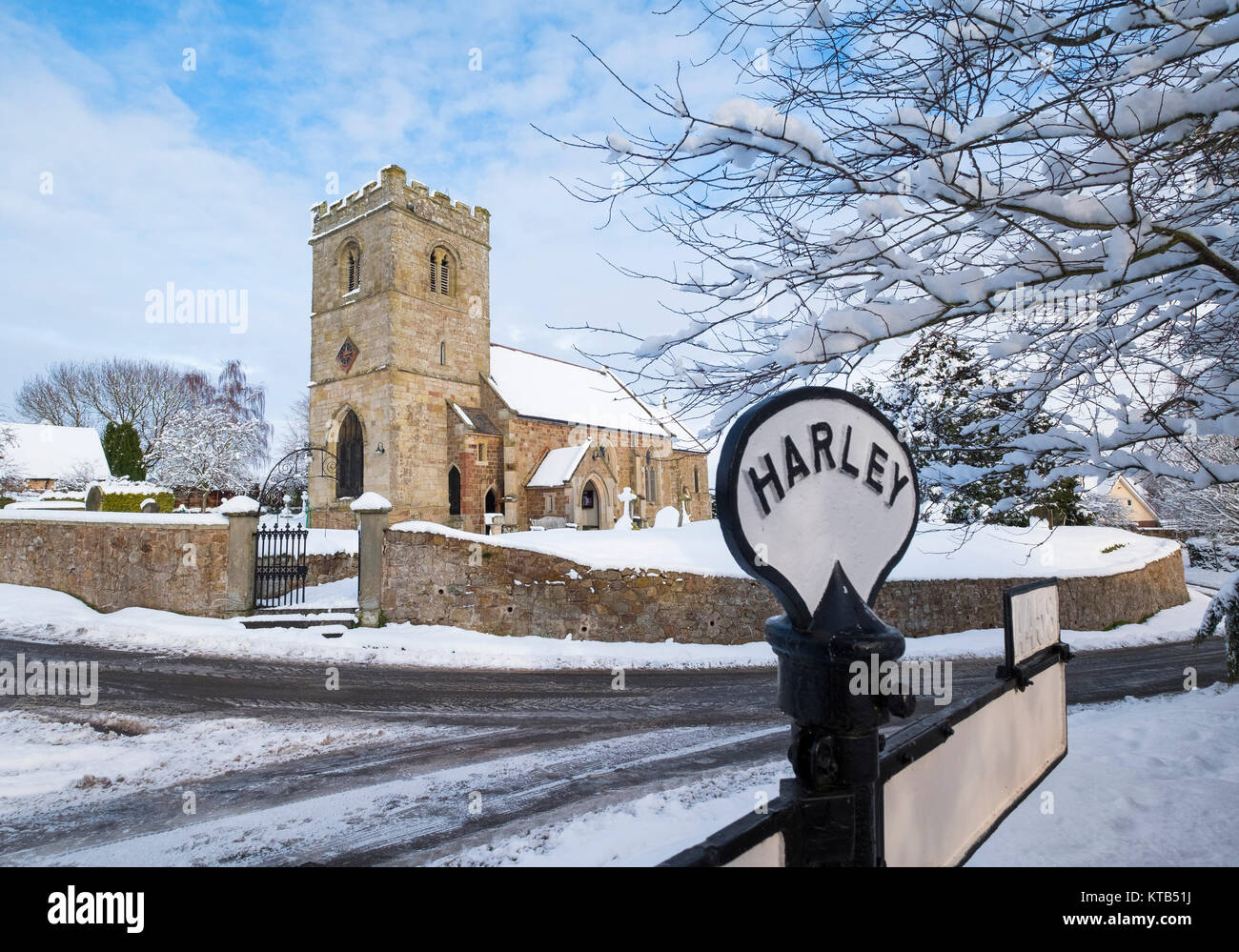 St Mary's Church bei Harley, Shropshire. Stockfoto