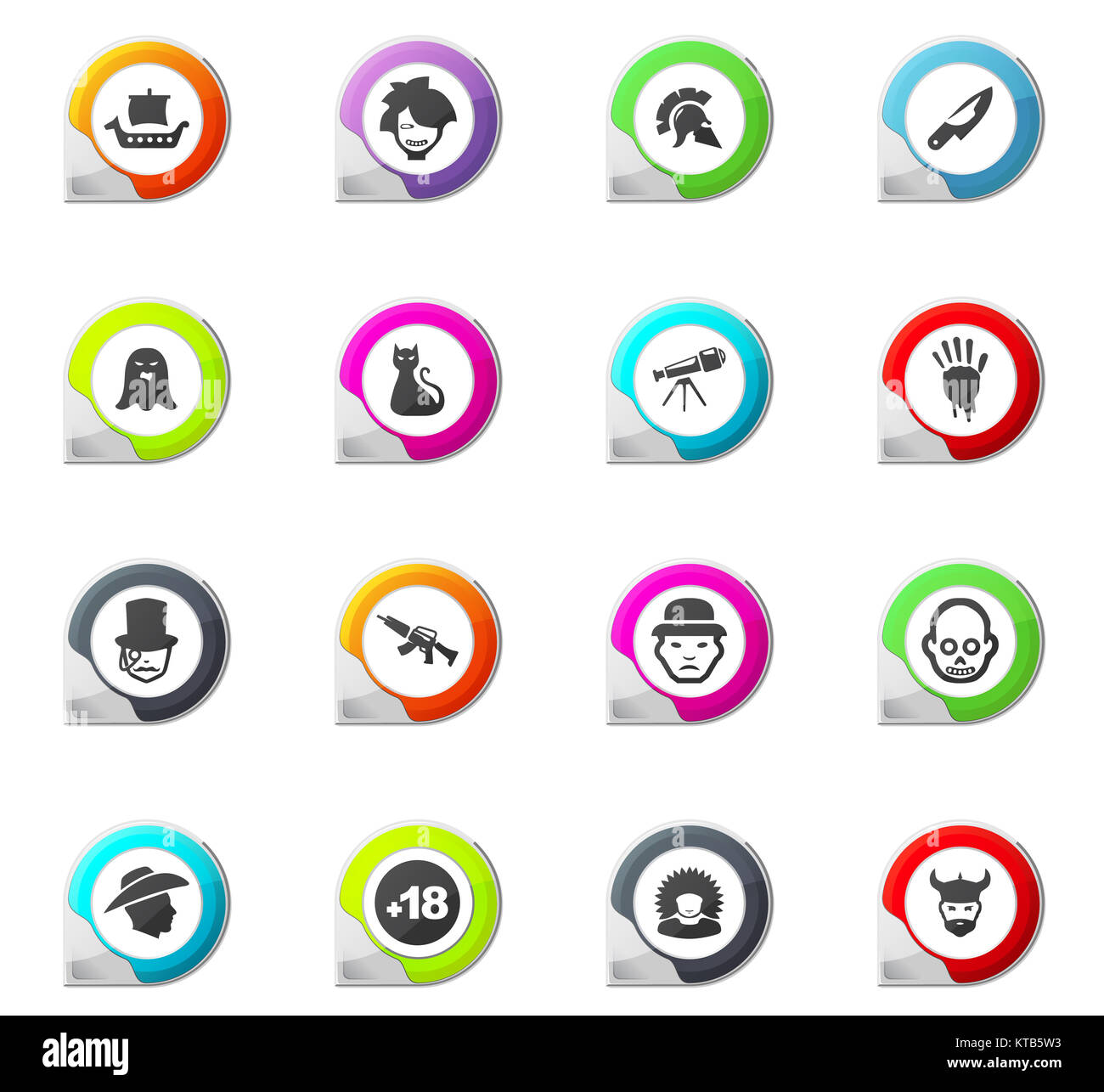 Genres Kino Symbole gesetzt Stockfoto