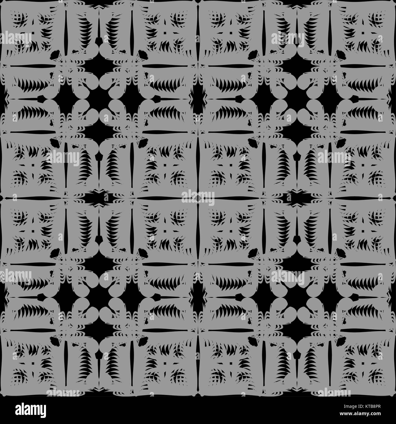 Graue und schwarze Muster nahtlos auf weißem Hintergrund Stockfoto