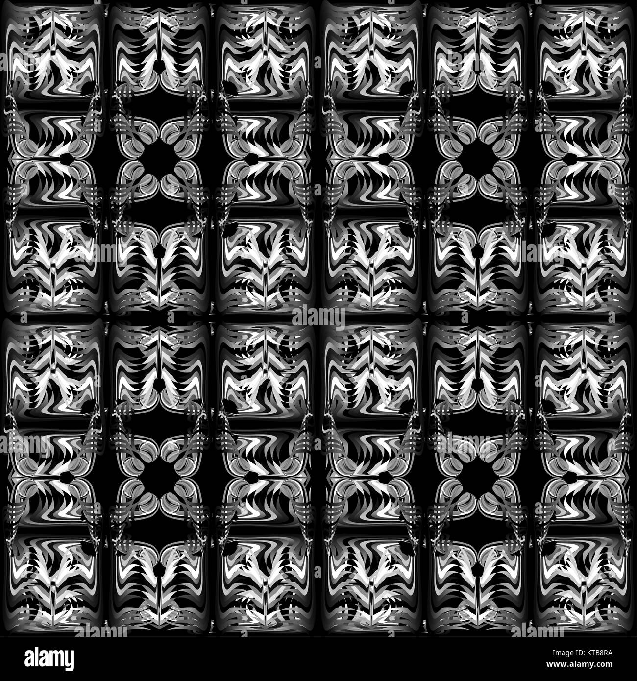 Graue und schwarze Muster nahtlos auf weißem Hintergrund Stockfoto