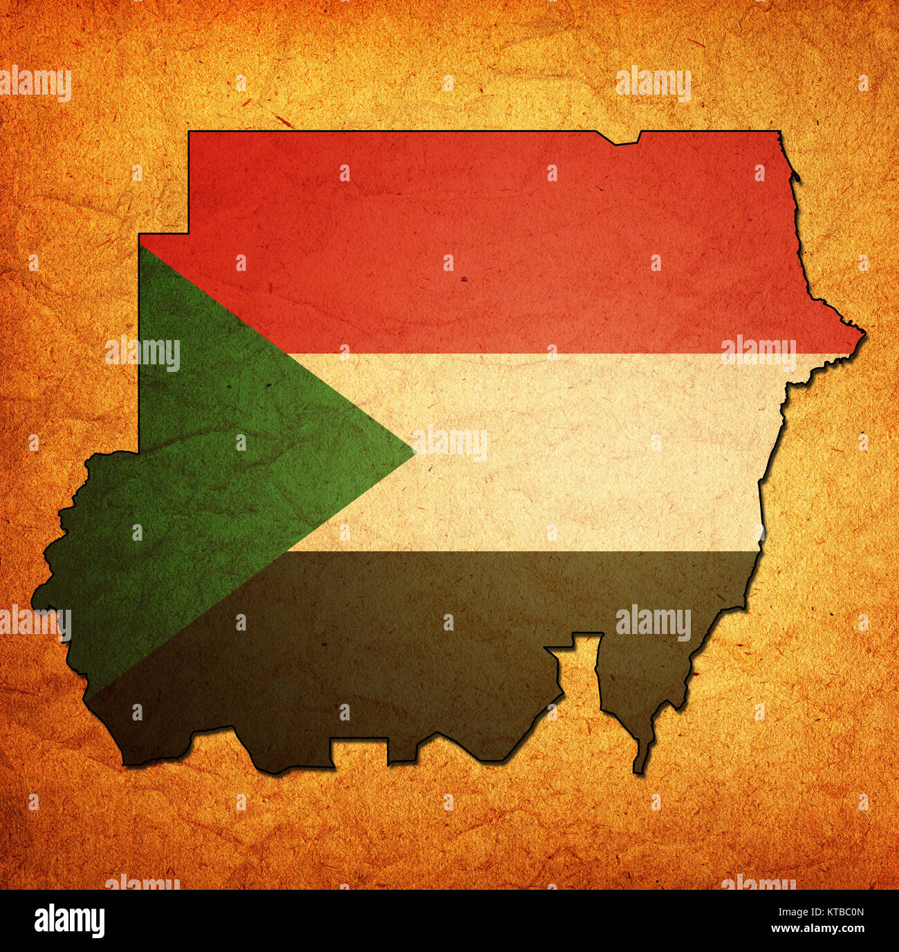 Sudan Gebiet mit Fahne Stockfoto