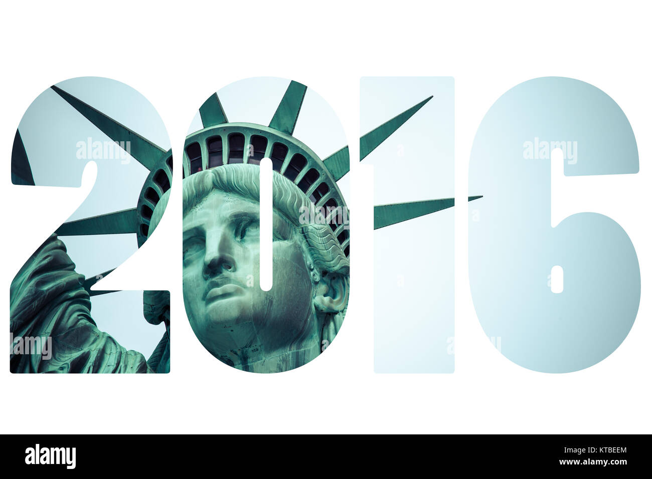 Wort wahl Abstimmung 2016 über die Freiheitsstatue in New York City Stockfoto