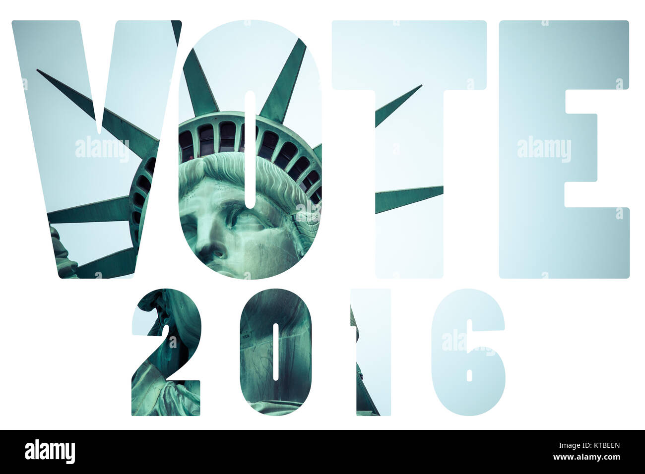 Wort wahl Abstimmung 2016 über die Freiheitsstatue in New York City Stockfoto