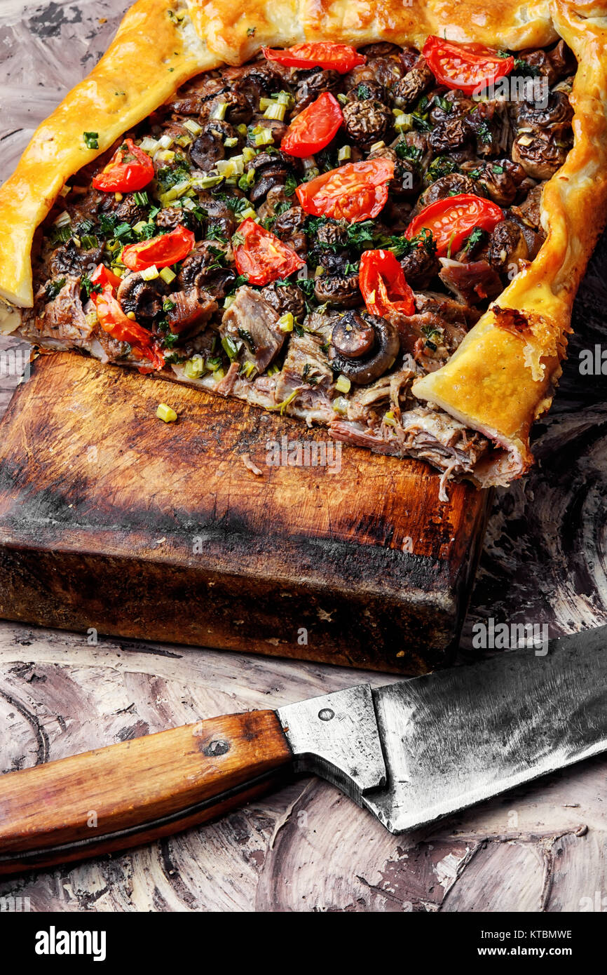 Teil Fleisch Torte Stockfoto