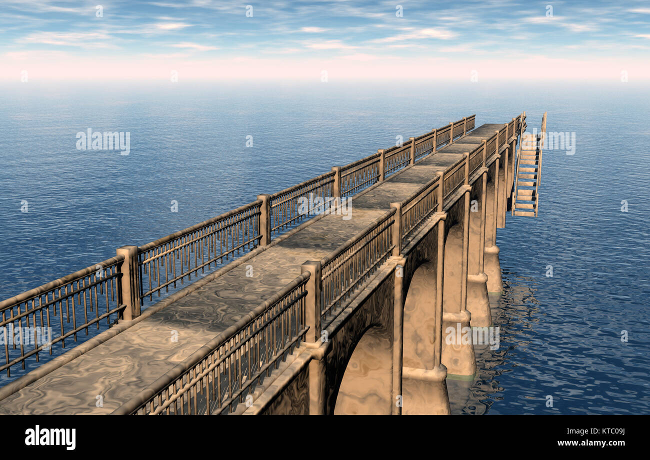 Brücke über das Meer Stockfoto