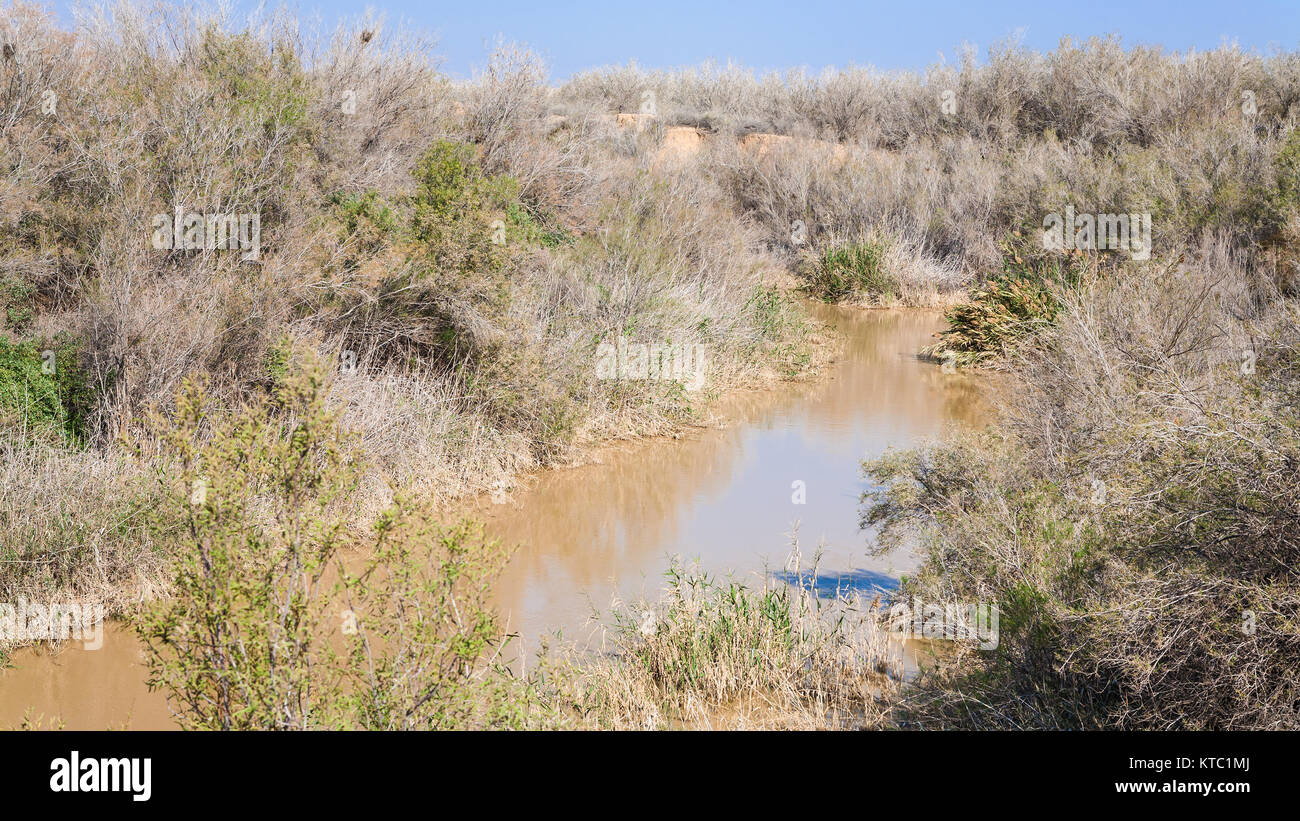 Jordan River in der Nähe von der Taufe im Jordan Stockfoto