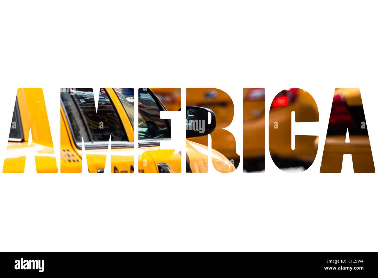 Wort Amerika über traditionelle Symbole. Stockfoto