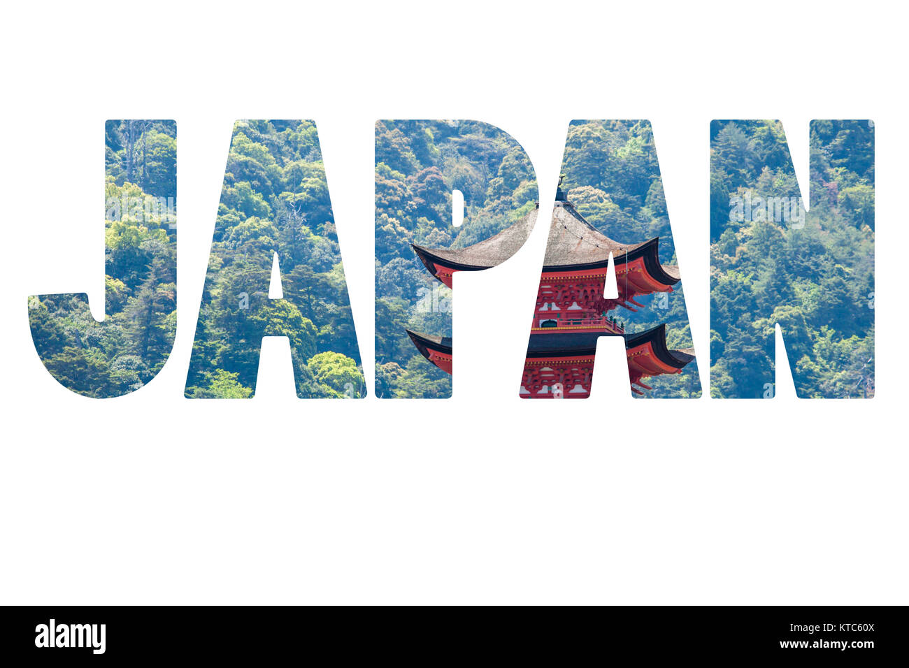 Fünfstöckige Pagode in Miyajima, Japan Stockfoto