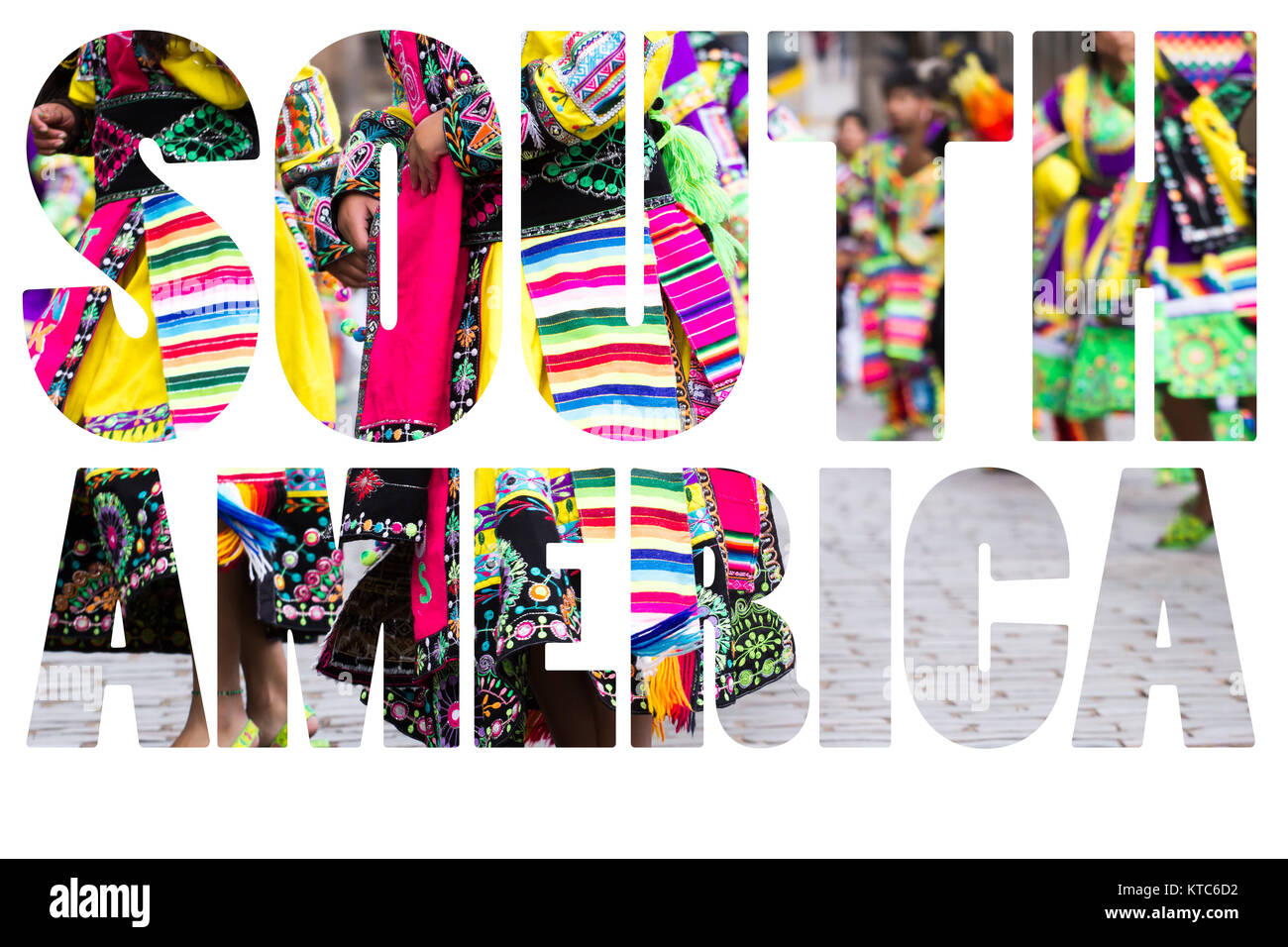 Peruanische Tänzer auf der Parade in Cusco. Stockfoto