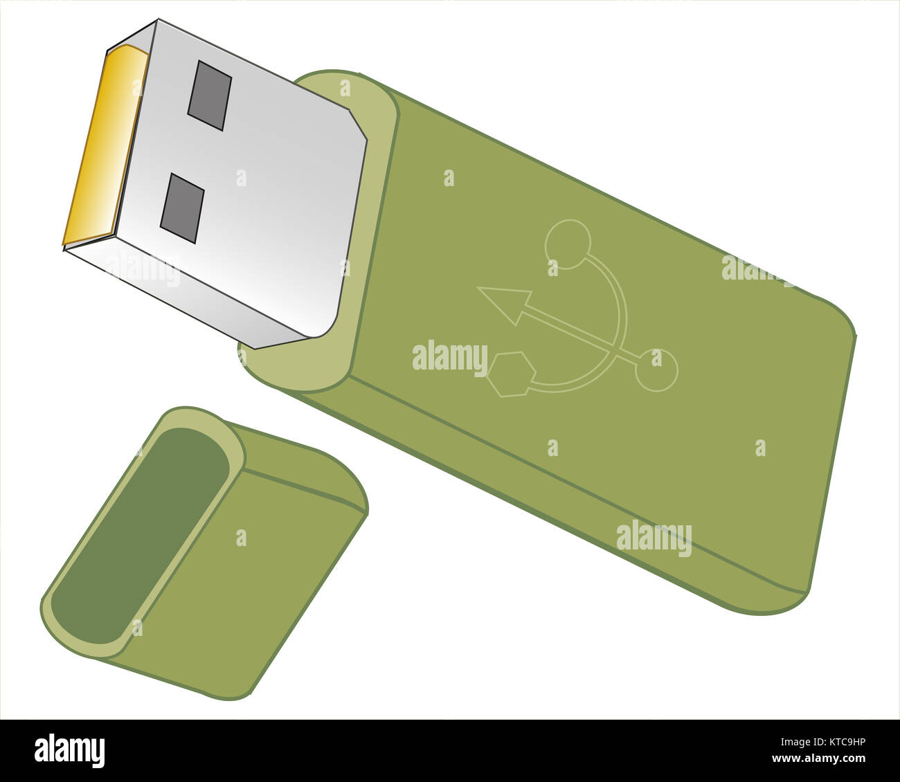 Flash-Laufwerk auf weißem Hintergrund Stockfoto