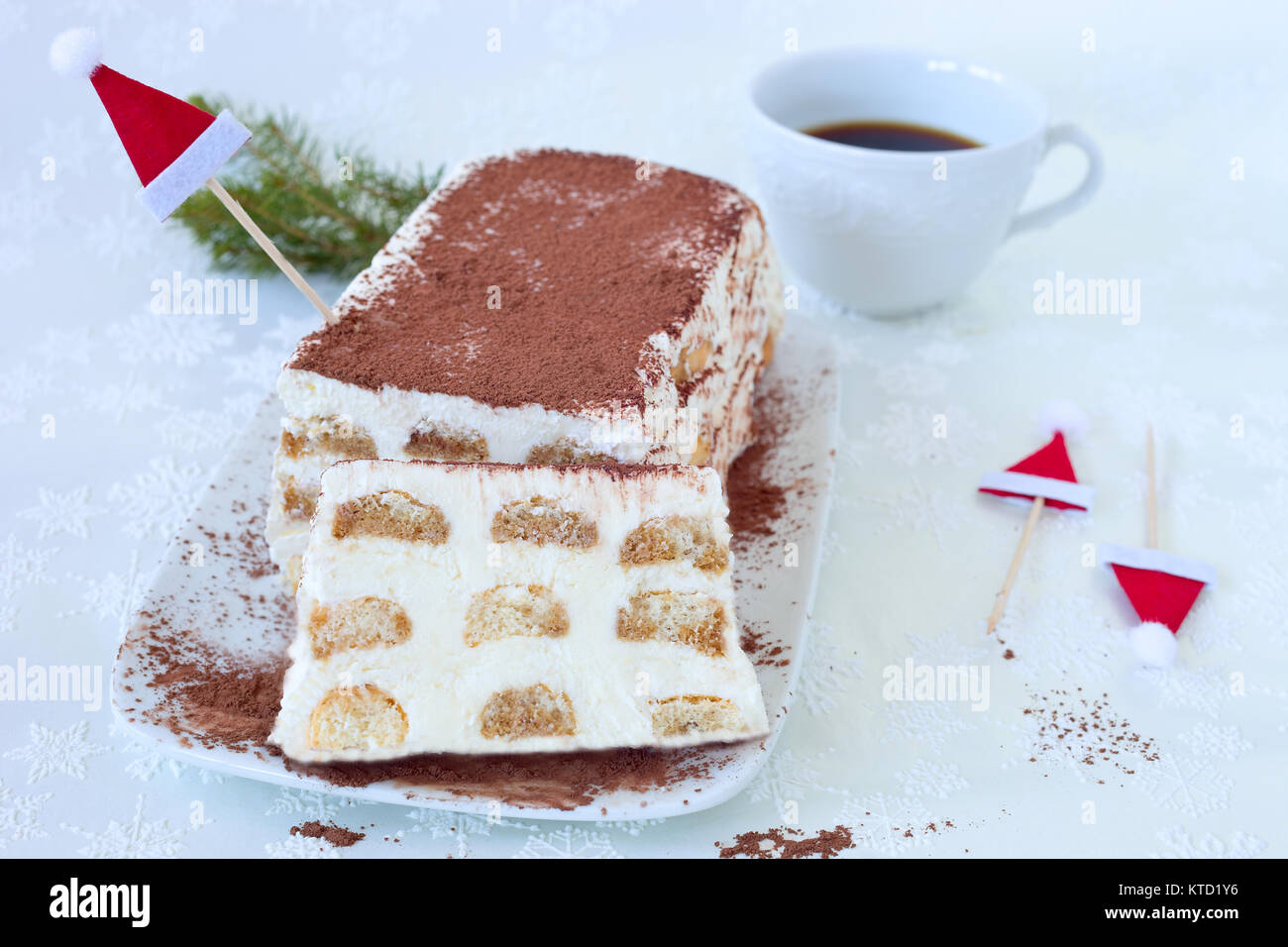 Weihnachten Tiramisu Semifreddo Stockfoto