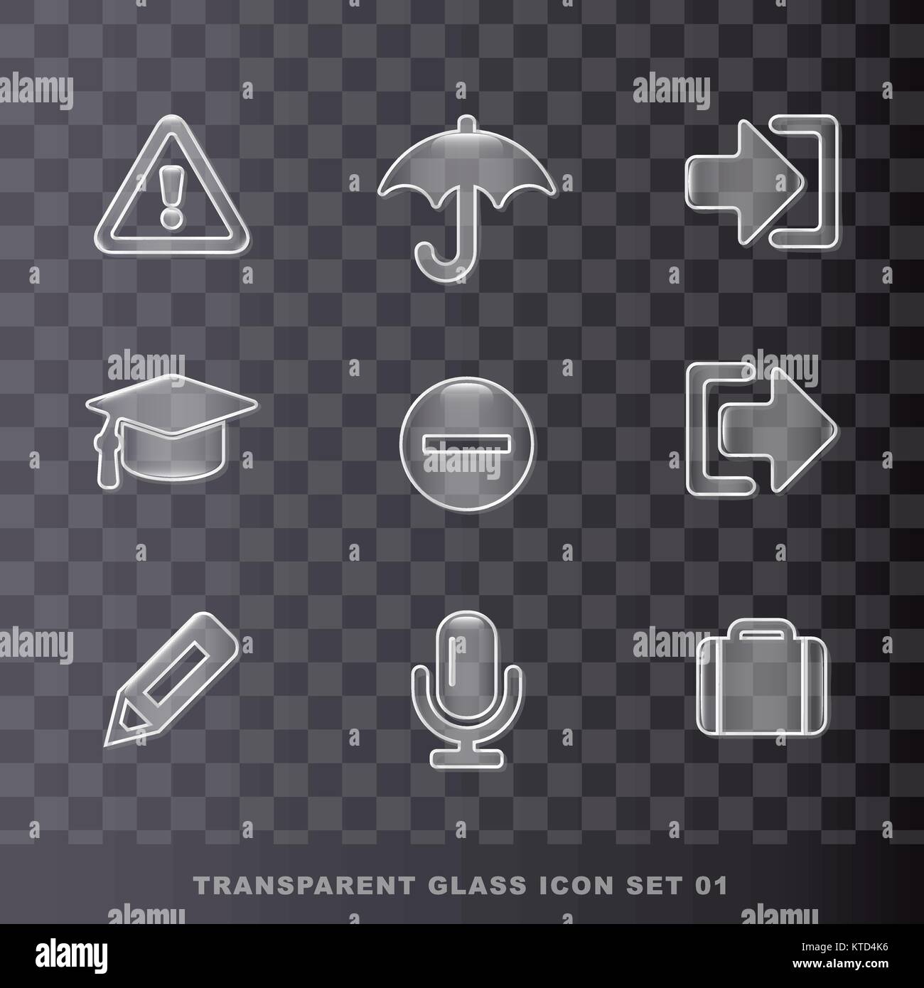 Dieses Glas transparent Icon Set kann sowohl für Print- und digitale verwendet werden. Stock Vektor