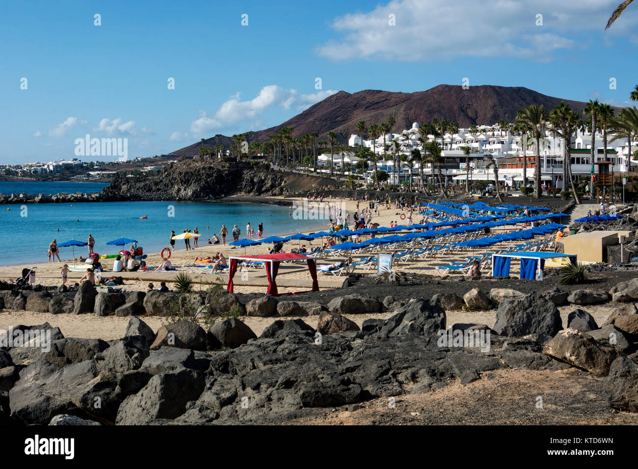Playa Flamingo Beach, Playa Blanca, Lanzarote, Kanarische Inseln, Spanien Stockfoto