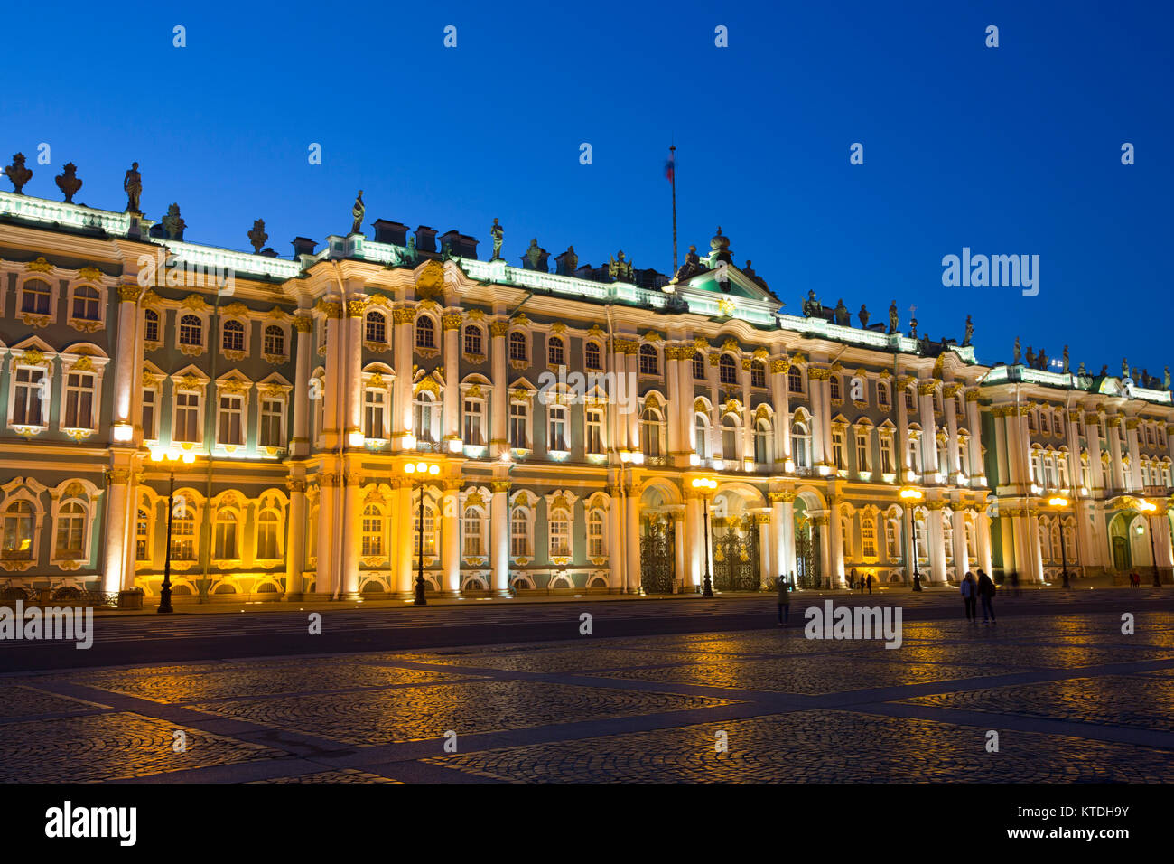 Eremitage, Abend, St Petersburg, UNESCO-Weltkulturerbe, Russland Stockfoto