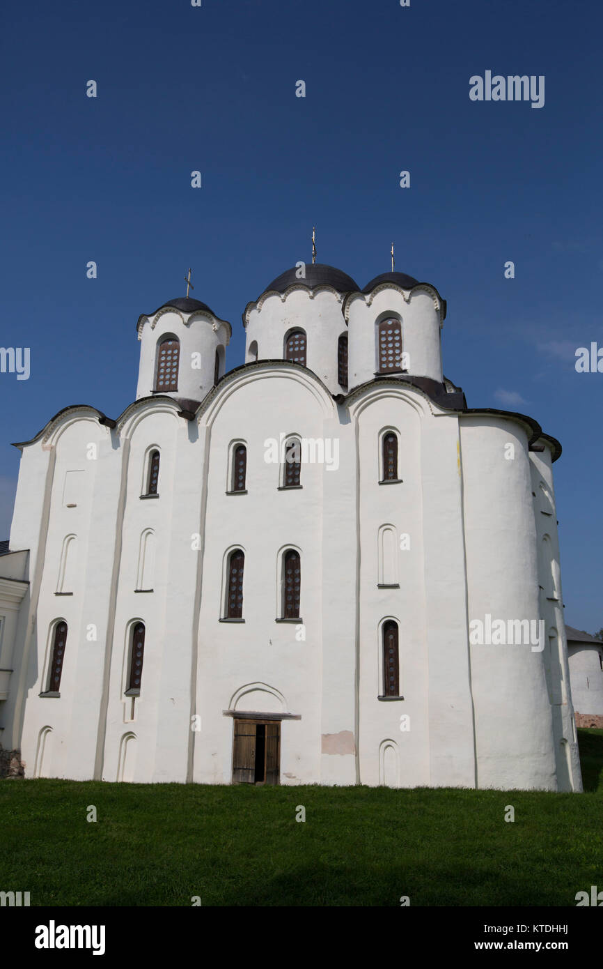 St.-Nikolaus-Kirche, 1113-1136, UNESCO-Weltkulturerbe, Weliki Nowgorod, Norgorod oblast, Russland Stockfoto