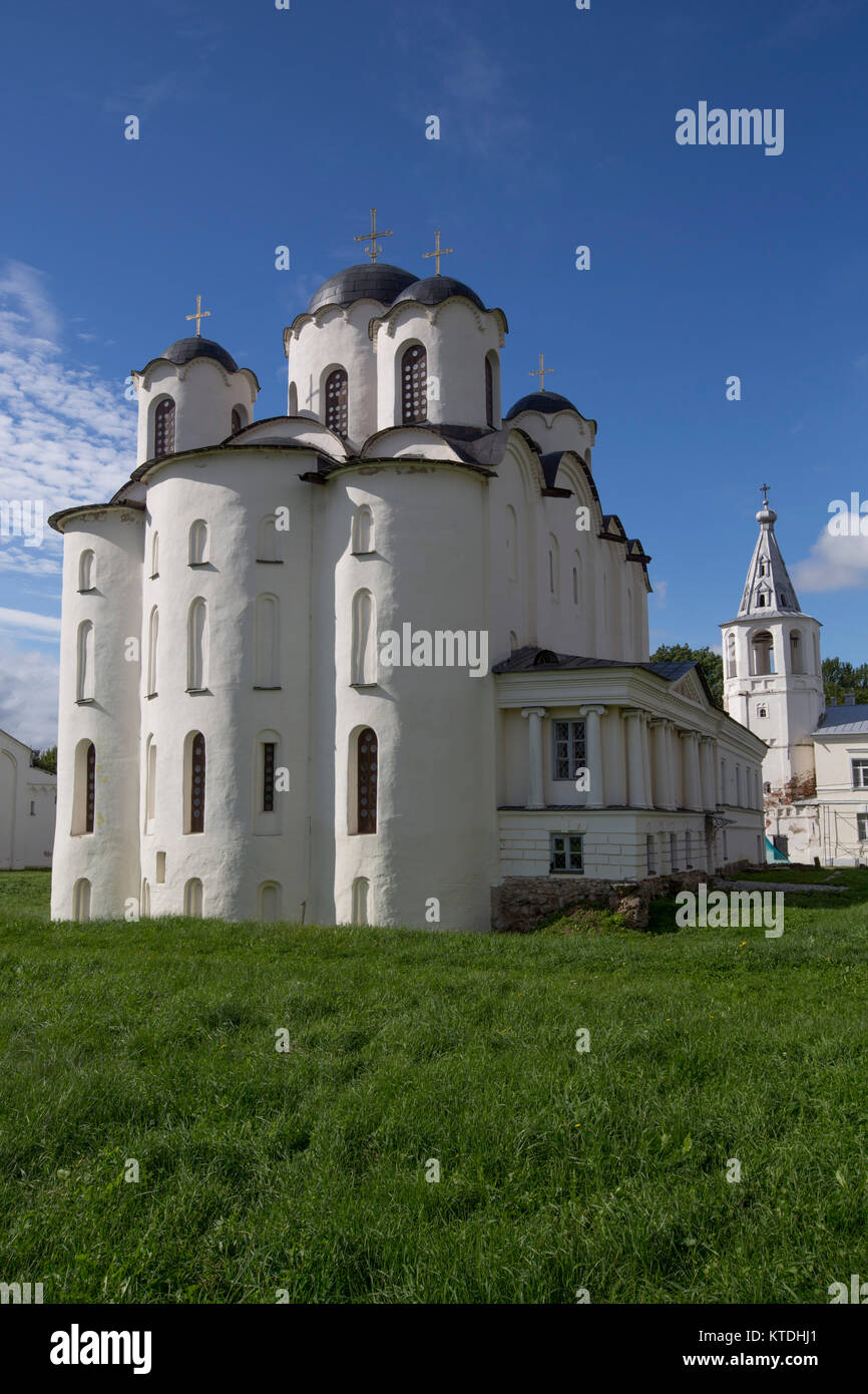 St.-Nikolaus-Kirche, 1113-1136, UNESCO-Weltkulturerbe, Weliki Nowgorod, Novgorod oblast, Russland Stockfoto