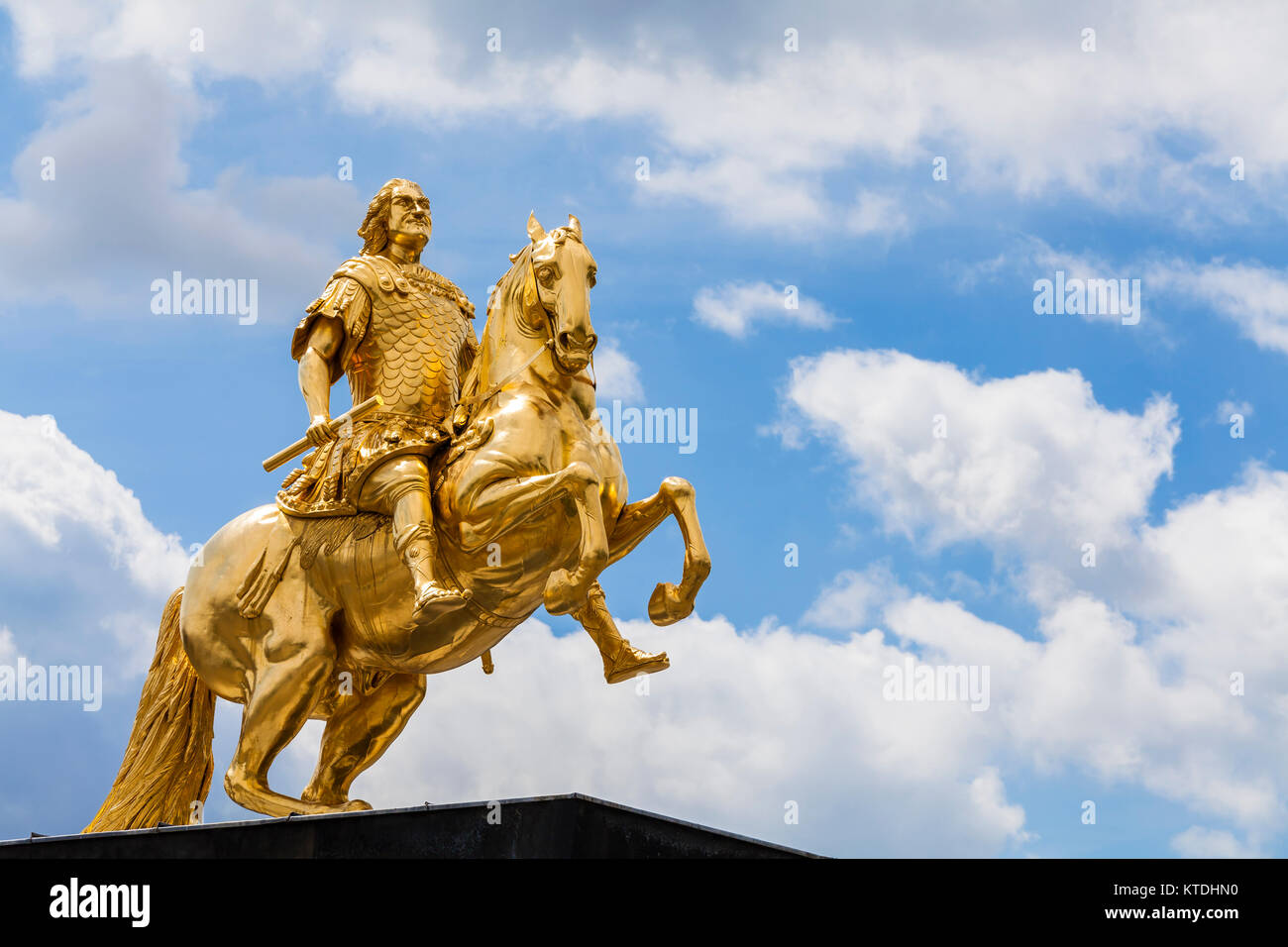 Deutschland, Sachsen, Dresden, Neustadt, Goldener Reiter, Reiterstandbild, August der Starke Stockfoto