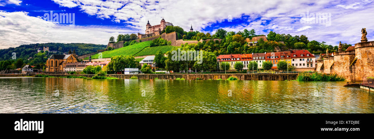 Sehenswürdigkeiten und schöne Gangarten Deutschland - mittelalterliche Stadt Würzburg Stockfoto