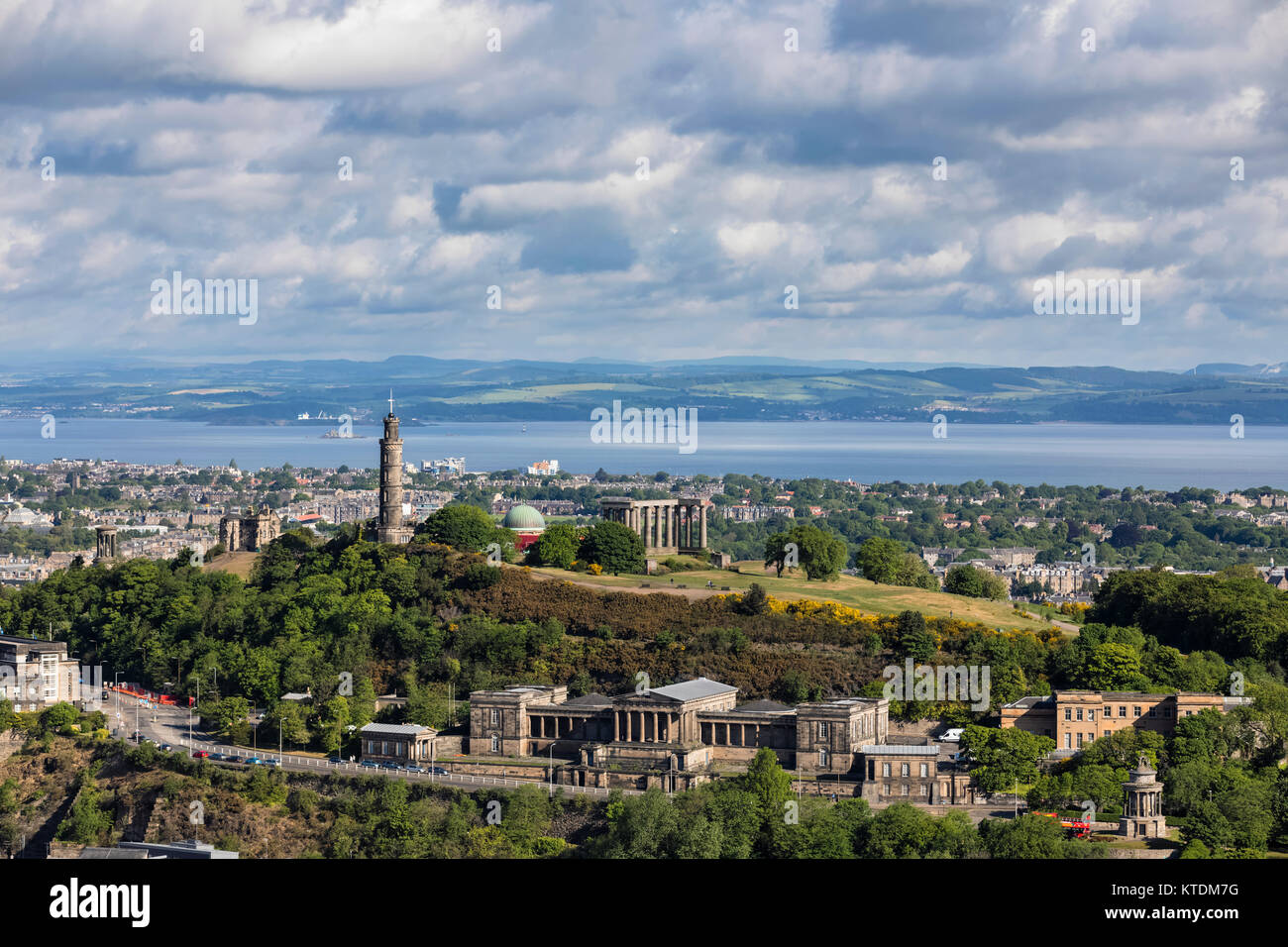 Großbritannien, Schottland, Edinburgh, Calton Hill, Nelson Denkmal, Dugald Stewart Monument, National Monument, von Schottland Stockfoto