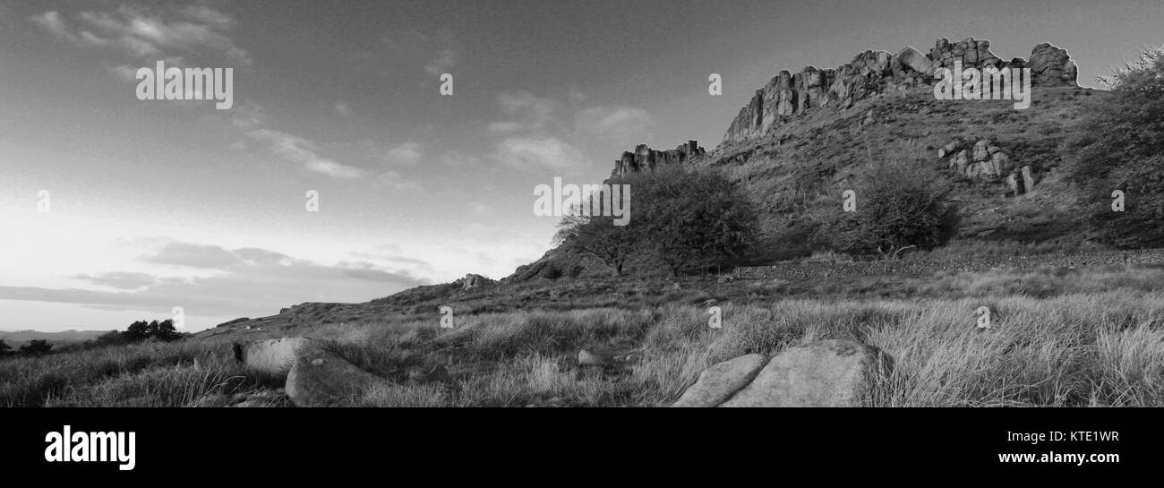 Dämmerung, Henne Cloud Rock, der Kakerlaken Felsen, Obere Hulme, Staffordshire, England, UK Stockfoto