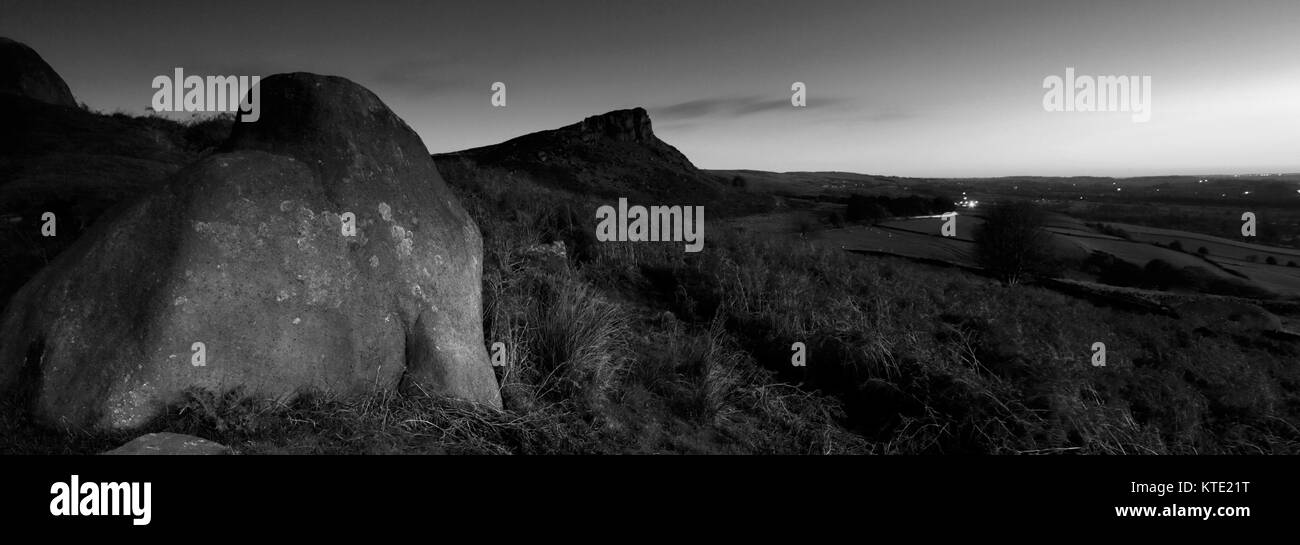 Dämmerung, Henne Cloud Rock, der Kakerlaken Felsen, Obere Hulme, Staffordshire, England, UK Stockfoto